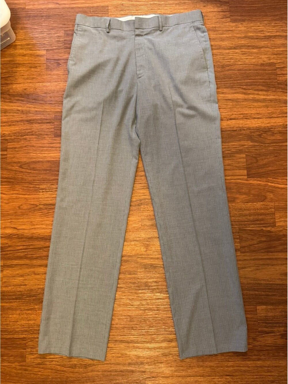 Wilke Rodriguez Men's Dress Pants Gray Pinstripe 36x35 Classic Flat Front